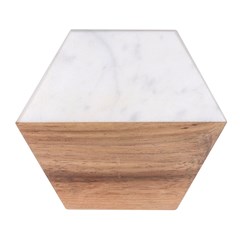 Personalized Name Best Gift Marble Wood Coaster (Hexagon)  View2