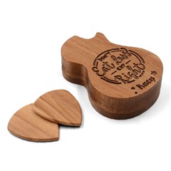 Personalized Unicorn Guitar Picks Set Guitar Shape Wood Guitar Pick Holder Case And Picks Set View3
