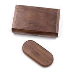 Personalized Happy Birthday Name Wood Oval USB Flash Drive Wood Oval USB Flash Drive View2