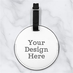 Custom Any Text Name Jelly Fish Deep Sea Nappa Leather Luggage Tag Round View1