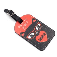 Beach Crabs with Swim Ring Any Text Name Nappa Leather Luggage Tag Rectangle View2
