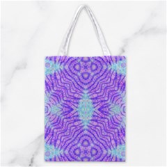 Turquoise Purple Zebra Pattern  All Over Print Classic Tote Bag