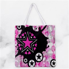 Pink Star Splatter Grocery Tote Bag