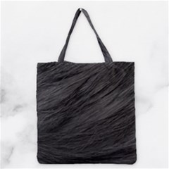 Long Haired Black Cat Fur Grocery Tote Bags