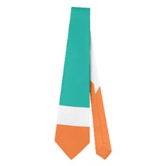 Orange Green Triangles Pattern Necktie