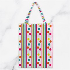 Stripes Polka Dots Pattern Classic Tote Bag