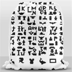 Anchor Puzzle Booklet Pages All Black Drawstring Bag (large)