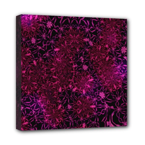 Retro Flower Pattern Design Batik Mini Canvas 8  X 8 