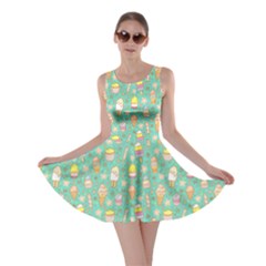 Mint Yummy Ice Cream Pattern Skater Dress