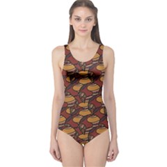 Brown African Ethnic Colorful Pattern Women s One Piece Swimsuit