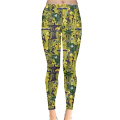 Green Pattern With Traditional Brazilian Items Design Element Leggings