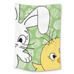 Easter Bunny And Chick  Large Tapestry