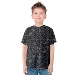 Linear Abstract Black And White Kids  Cotton Tee