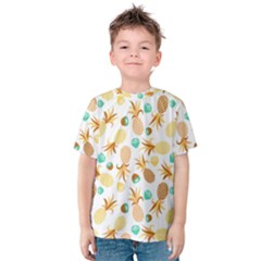 Seamless Summer Fruits Pattern Kids  Cotton Tee
