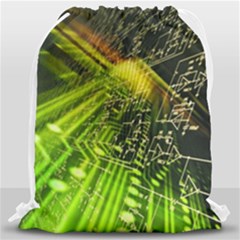 Electronics Machine Technology Circuit Electronic Computer Technics Detail Psychedelic Abstract Patt Drawstring Bag (large)