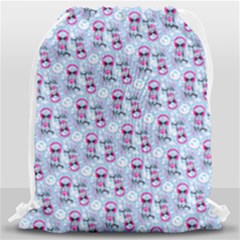 Pattern Kitty Headphones  Drawstring Bag (large)