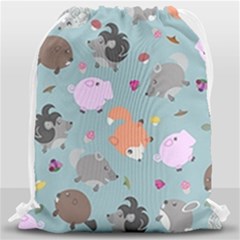 Little Round Animal Friends Drawstring Bag (large)