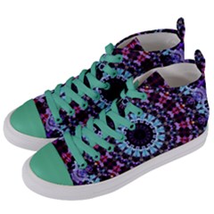 Kaleidoscope Shape Abstract Design Women s Mid-top Canvas Sneakers