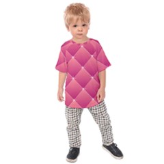 Pink Background Geometric Design Kids Raglan Tee
