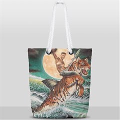 Tiger Shark Full Print Rope Handle Tote (small)