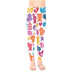 Digital Scrapbook Paper, Vintage Backgrounds And Animales Kids  Legging