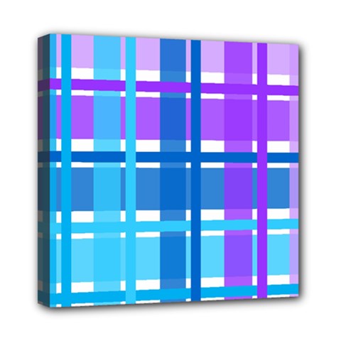 Gingham Pattern Blue Purple Shades Multi Function Bag	