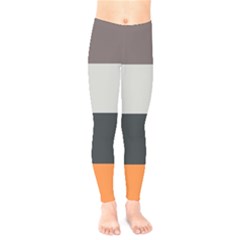 Orange Sand Charcoal Stripes Pattern Striped Elegant Kids  Legging