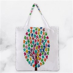 Tree Share Pieces Of The Puzzle Grocery Tote Bag