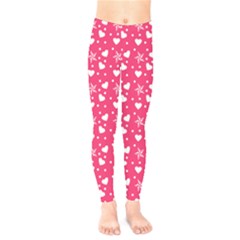 Hearts And Star Dot Pink Kids  Legging