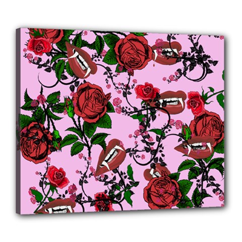 Pink Rose Vampire Canvas 24  X 20 