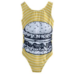 Pop Art Hamburger  Kids  Cut-out Back One Piece Swimsuit