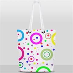 Round Abstract Design Full Print Rope Handle Tote (small)