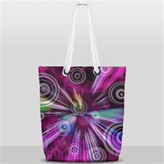 Fractal Circles Abstract Full Print Rope Handle Tote (small)