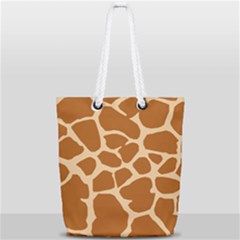 Giraffe Skin Pattern Full Print Rope Handle Tote (small)