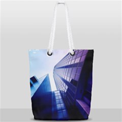 Abstract Architectural Design Architecture Building Full Print Rope Handle Tote (small)