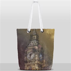 London Big Ben Building Full Print Rope Handle Tote (small)
