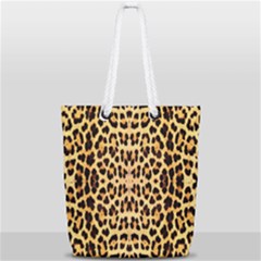 Leopard Skin Full Print Rope Handle Tote (small)