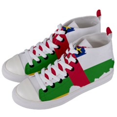 Central African Republic Flag Map Women s Mid-top Canvas Sneakers