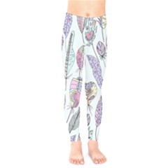 Vector Illustration Seamless Multicolored Pattern Feathers Birds Kids  Legging