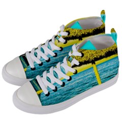 Pop Art Beach Umbrella  Women s Mid-top Canvas Sneakers