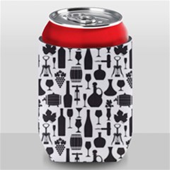 Wine Pattern Black White Can Holder