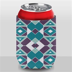 Teal And Plum Geometric Pattern Can Holder