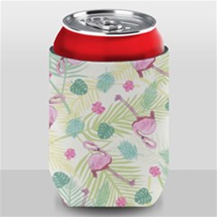 Beautiful Seamless Vector Tropical Pattern Background With Flamingo Hibiscus Can Holder