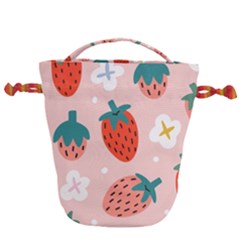 Strawberry Seamless Pattern Drawstring Bucket Bag
