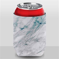 Gray Faux Marble Blue Accent Can Holder