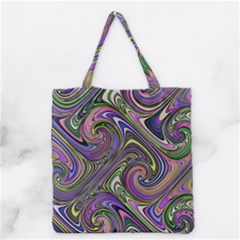 Abstract Art Purple Swirls Pattern Grocery Tote Bag