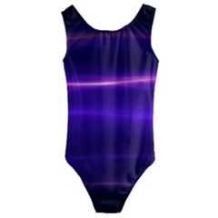 Electric Neon Indigo Black Ombre  Kids  Cut-out Back One Piece Swimsuit