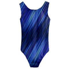 Indigo And Black Stripes Kids  Cut-out Back One Piece Swimsuit
