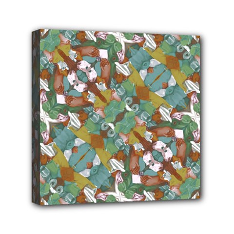 Multicolored Collage Print Pattern Mosaic Mini Canvas 6  X 6  (stretched)