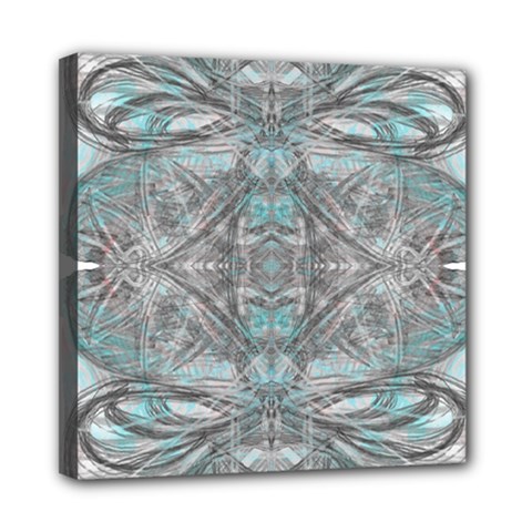 Mixed Media Marbling Collage Mini Canvas 8  X 8  (stretched)